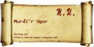 Murár Ugor névjegykártya